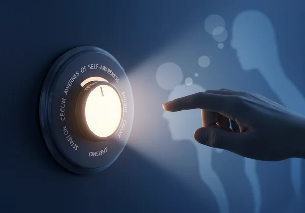 A dimmer dial illustrating the spectrum of self-awareness
