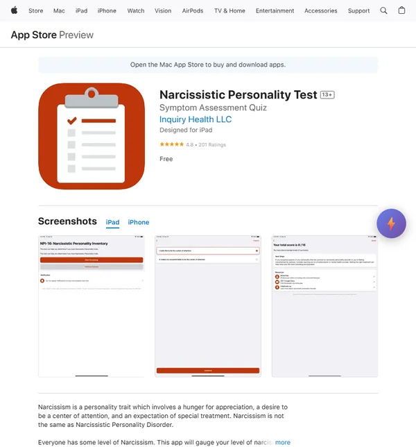 Narcissistic Personality Test