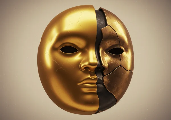 An individual's inflated ego masking deep insecurities.