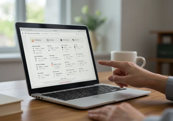 A person taking an online NPD screening test